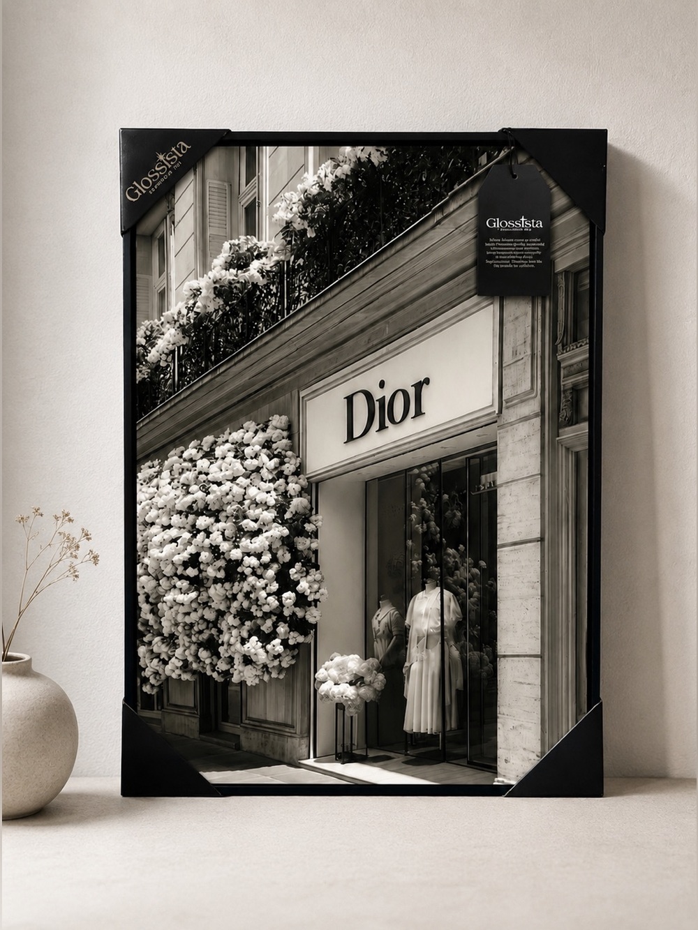 Dior Monochrome Storefront Art Print — Black & White
